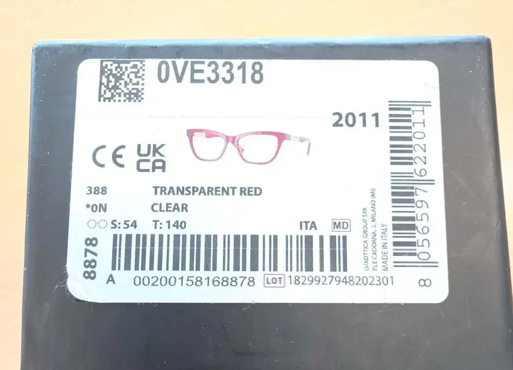 Versace VE3318 388 Transparent Red Eyeglasses